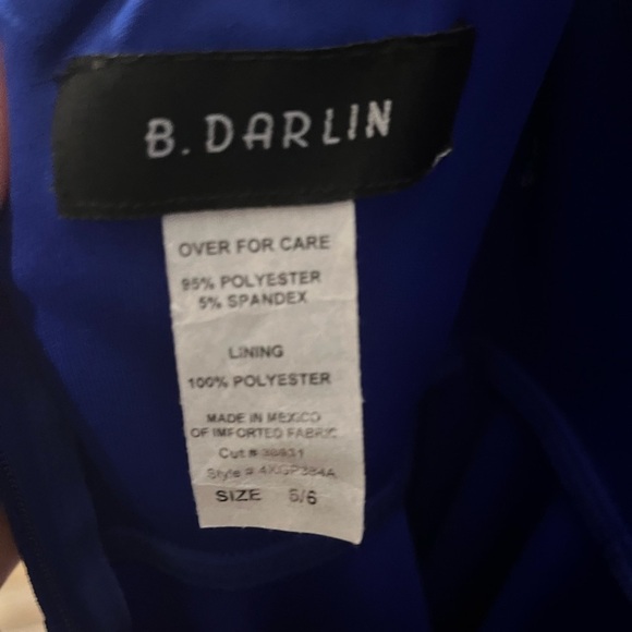 B. DARLIN Royal Blue Formal Sleeveless Cutout Mini Skater Dress Size 5/6 Hoco - Picture 6 of 8